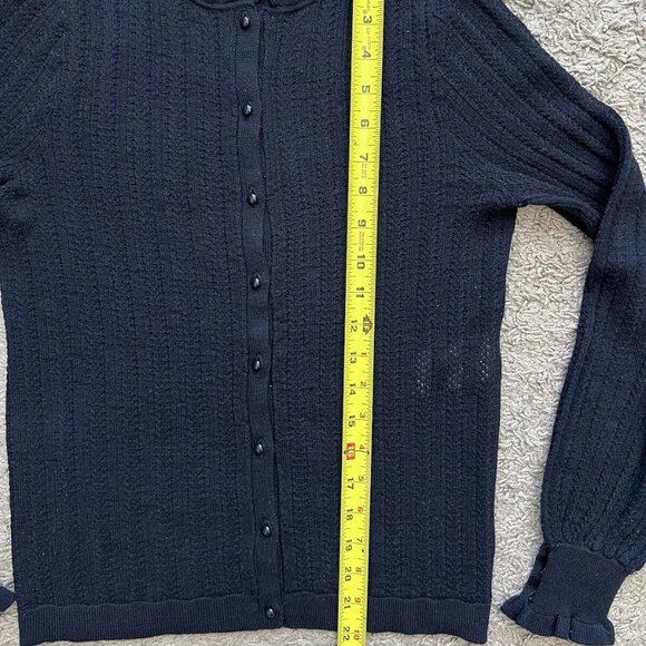 La Maille Sezane Sweater Cardigan Women's Merino Wool Blue - Picture 10 of 11